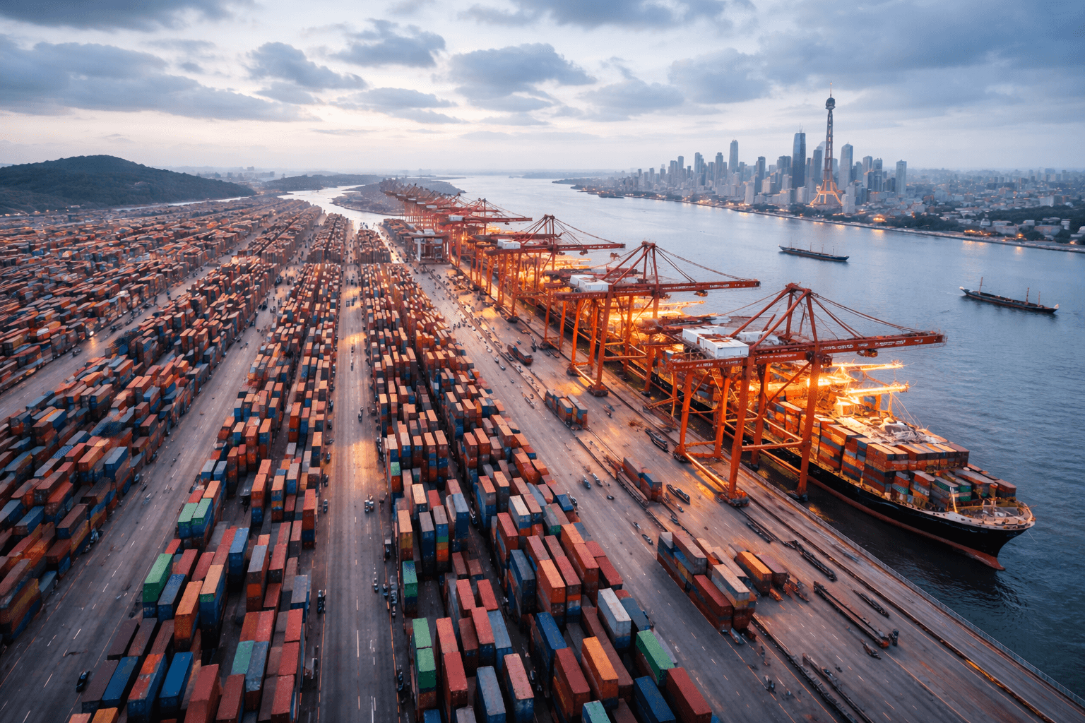Ocean Freight – Knowledge, Tools & Guides | Frachtportal Ocean Freight Overview – container ship in port, international shipping and sea freight logistics